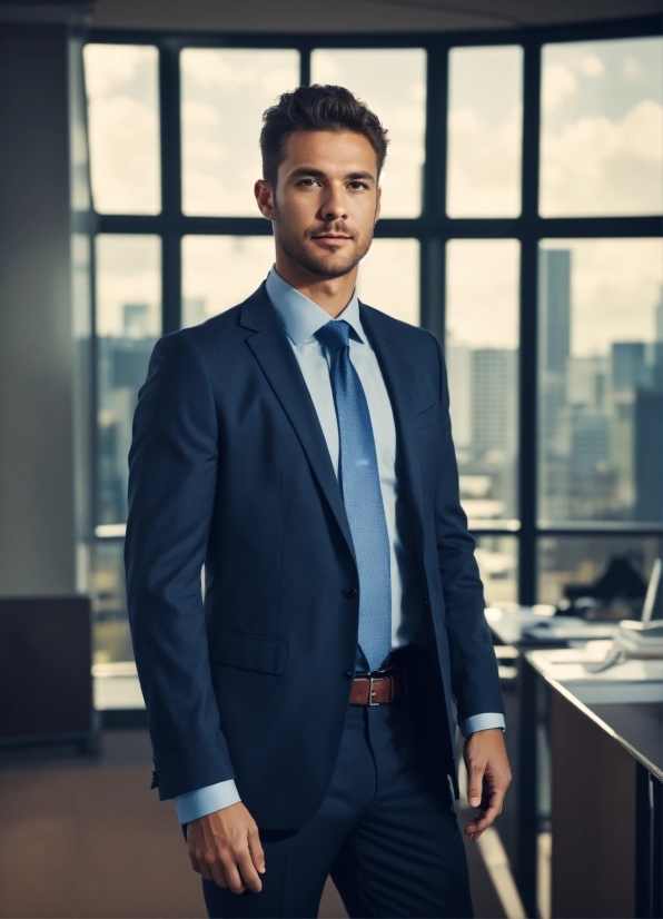 Suit Trousers, Dress Shirt, Flash Photography, Sleeve, Tie, Collar