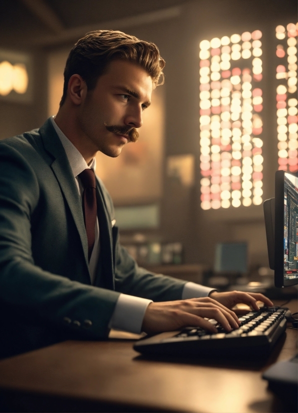 Computer, Personal Computer, Peripheral, Computer Keyboard, Flash Photography, Tie