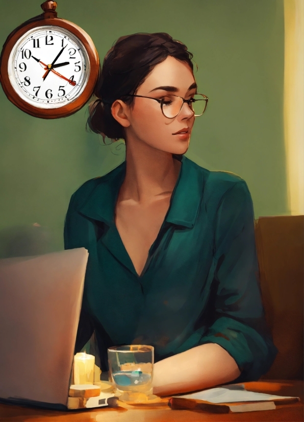 Glasses, Laptop, Personal Computer, Vision Care, Tableware, Clock