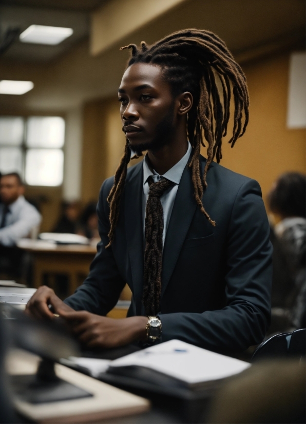 Watch, Tie, Automotive Design, Chair, Blazer, Cornrows