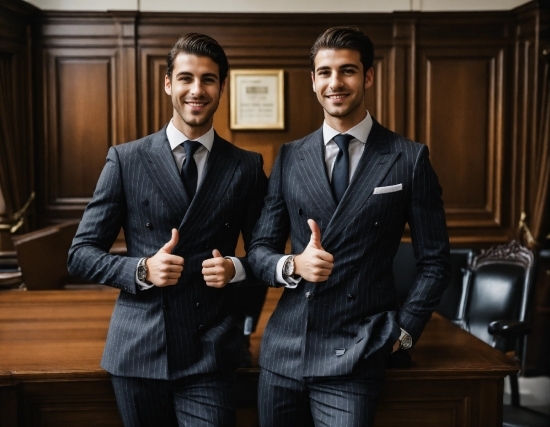 Suit Trousers, Smile, Dress Shirt, Flash Photography, Gesture, Collar