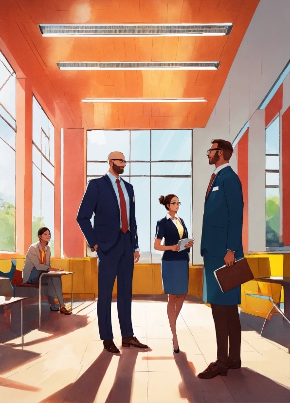 Orange, Suit, Real Estate, Blazer, Technology, Window