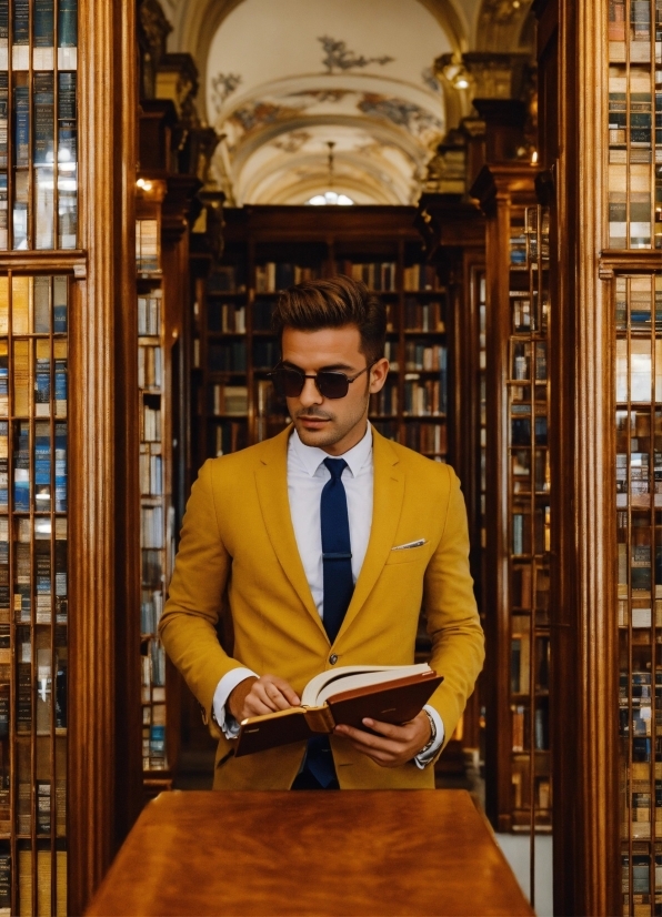 Dress Shirt, Sleeve, Eyewear, Tie, Wood, Collar