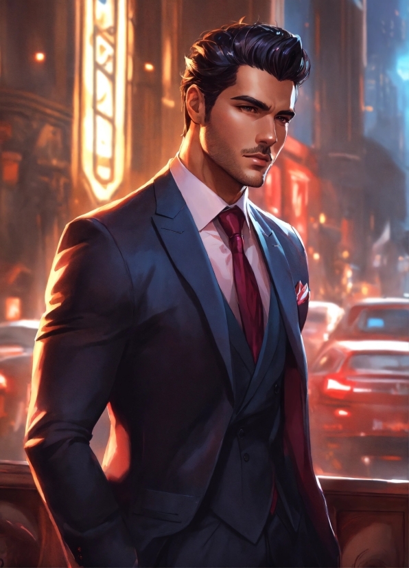 Tie, Vehicle, Fashion, Car, Sleeve, Standing