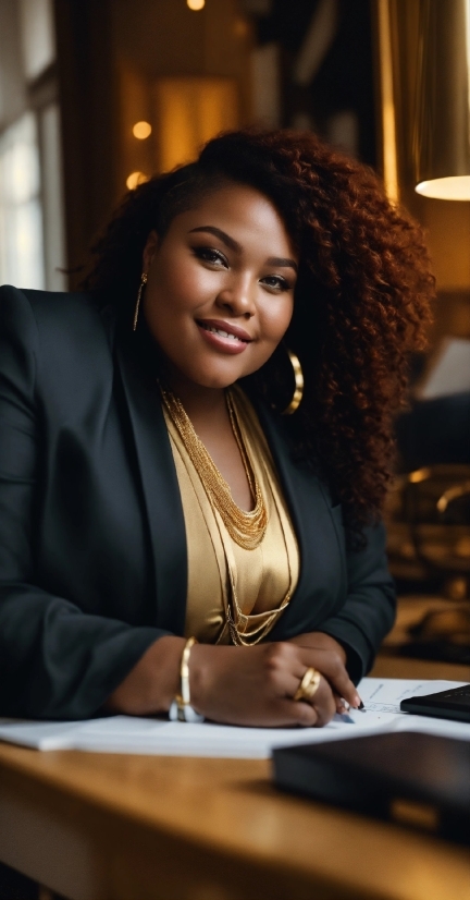 Smile, Jheri Curl, Ringlet, Spokesperson, Lamp, Table