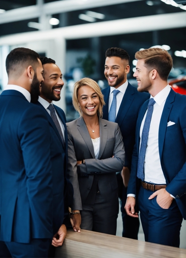 Smile, Suit Trousers, Coat, Gesture, Collar, Interaction