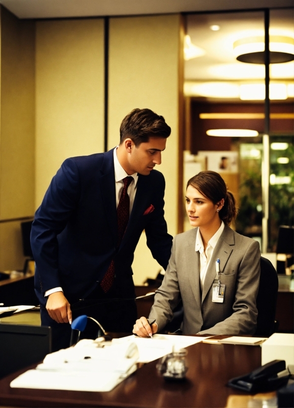 Table, Tie, Coat, Hat, Gesture, Interaction