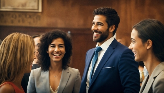 Smile, Facial Expression, Coat, Human, Fashion, Tie