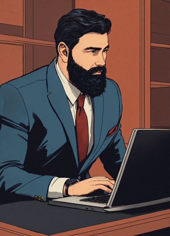 Personal Computer, Computer, Beard, Sleeve, Art, Collar