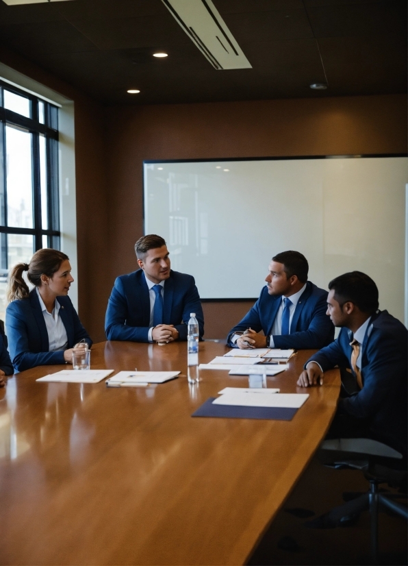 Table, Conference Room Table, Furniture, Coat, Chair, Suit