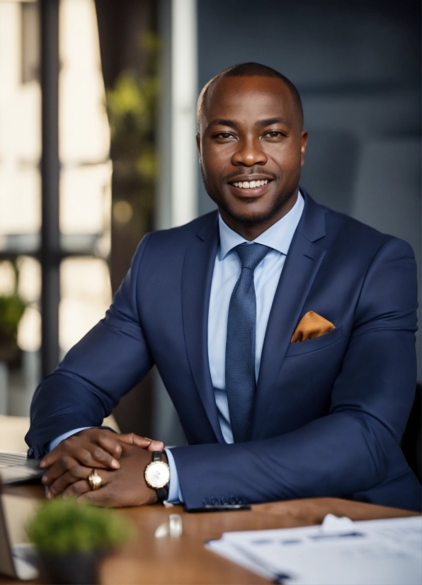 Smile, Watch, Tie, Dress Shirt, Sleeve, Gesture