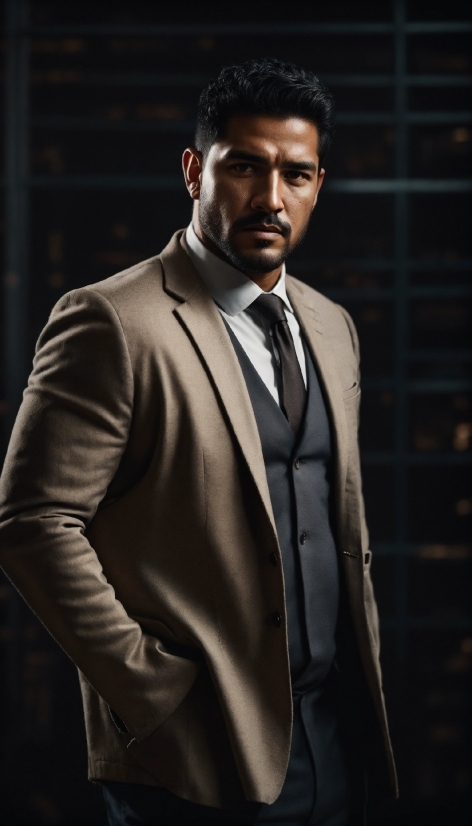 Hair, Dress Shirt, Beard, Tie, Flash Photography, Sleeve