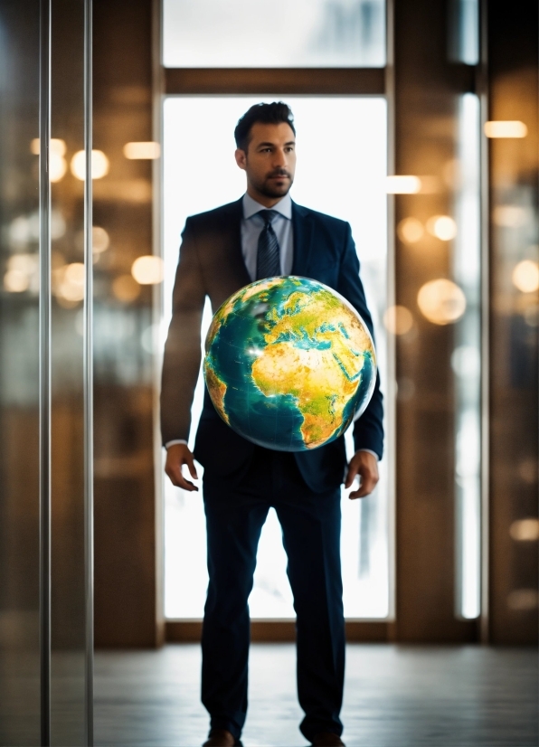 Trousers, Shirt, Leg, Globe, Formal Wear, Facial Hair