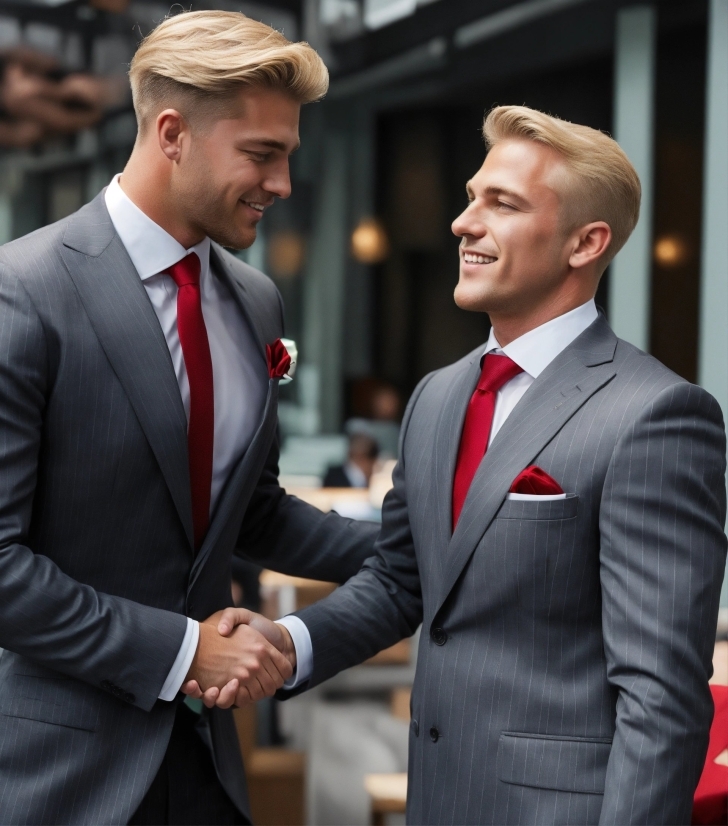 Smile, Greeting, Muscle, Handshake, Dress Shirt, Sleeve