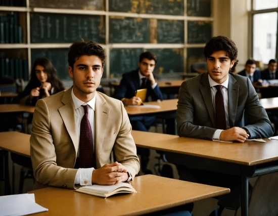 Table, Furniture, Tie, Chair, Suit, Blazer