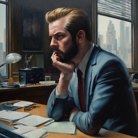Table, Window, Eyewear, Whitecollar Worker, Desk, Lamp
