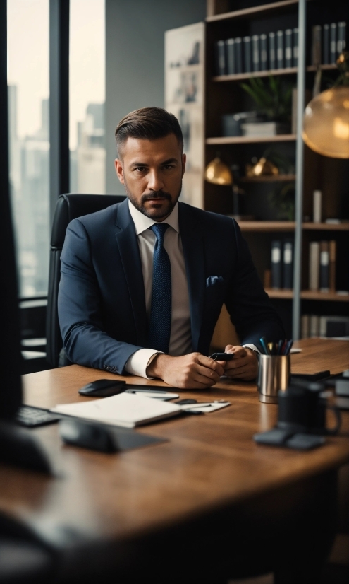 Table, Dress Shirt, Tie, Collar, Automotive Design, Suit