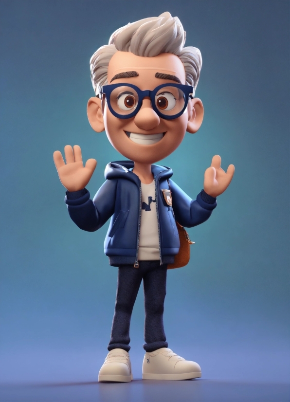 Head, Cartoon, Sleeve, Gesture, Finger, Happy