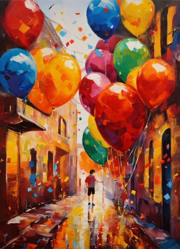 World, Light, Balloon, Paint, Orange, Fun