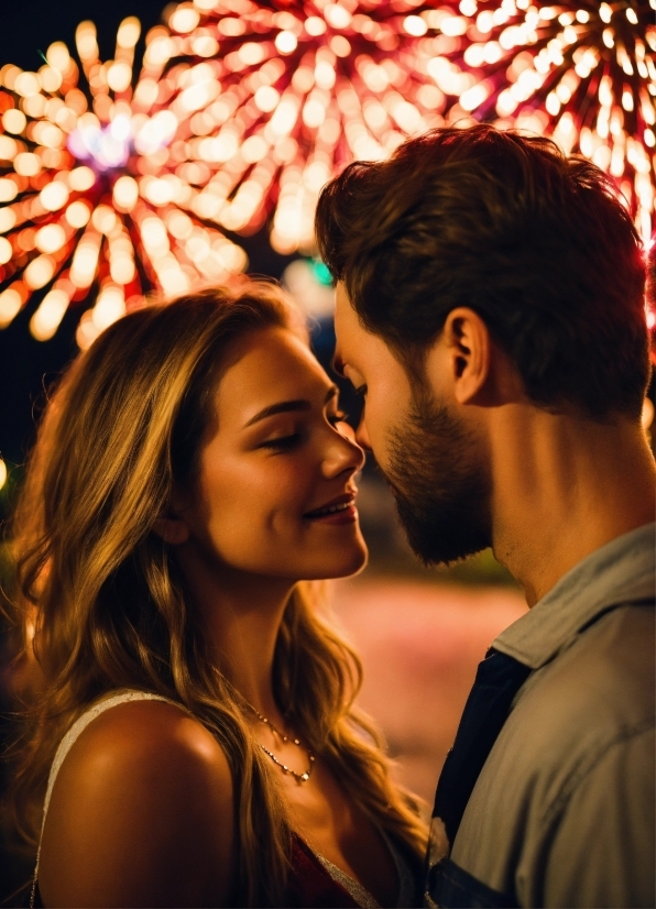 Smile, Facial Expression, Light, Fireworks, Organ, Human