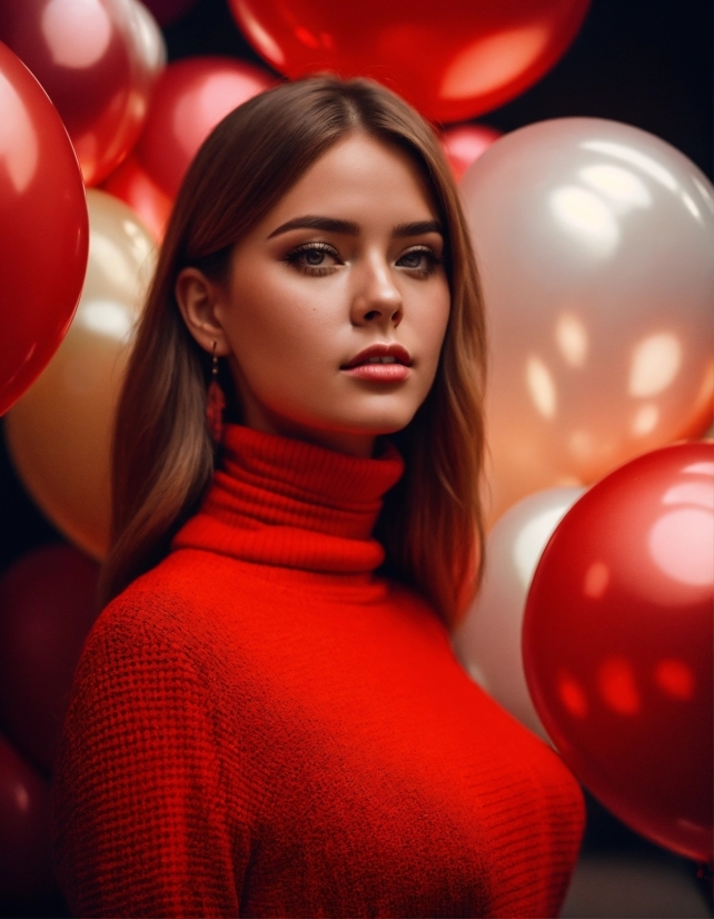 Face, Organ, Fashion, Balloon, Flash Photography, Orange