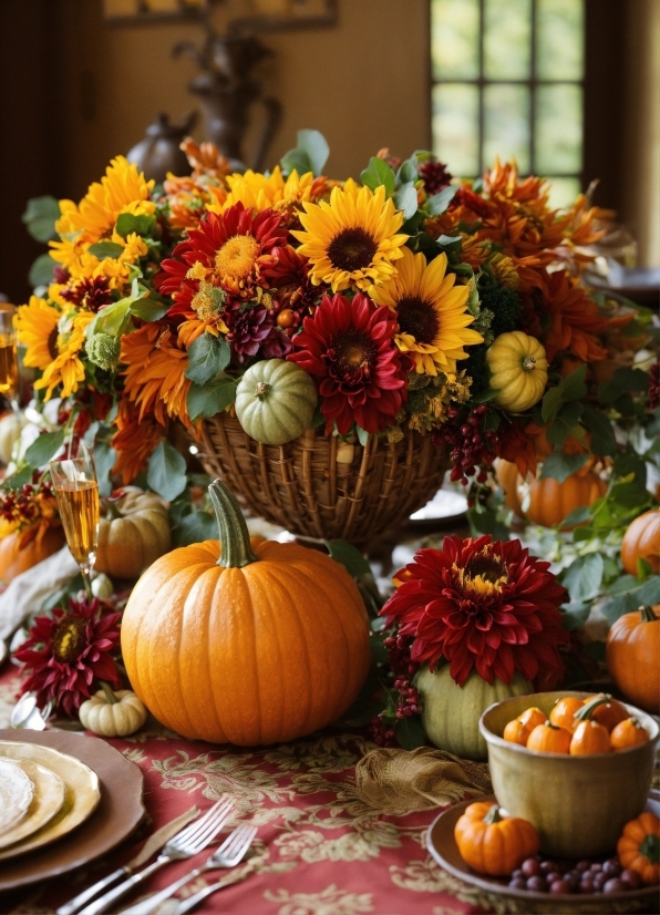 Flower, Food, Plant, Pumpkin, Leaf, Orange