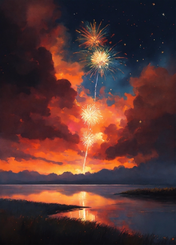 Cloud, Water, Sky, Atmosphere, Fireworks, Light