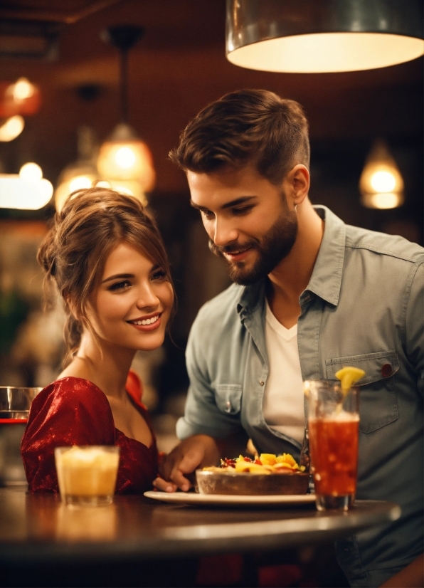 Smile, Food, Tableware, Muscle, Orange, Drink