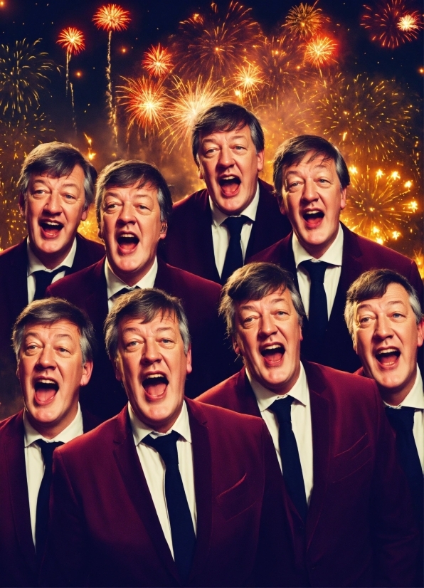 Smile, Photograph, Fireworks, Facial Expression, Coat, Organ