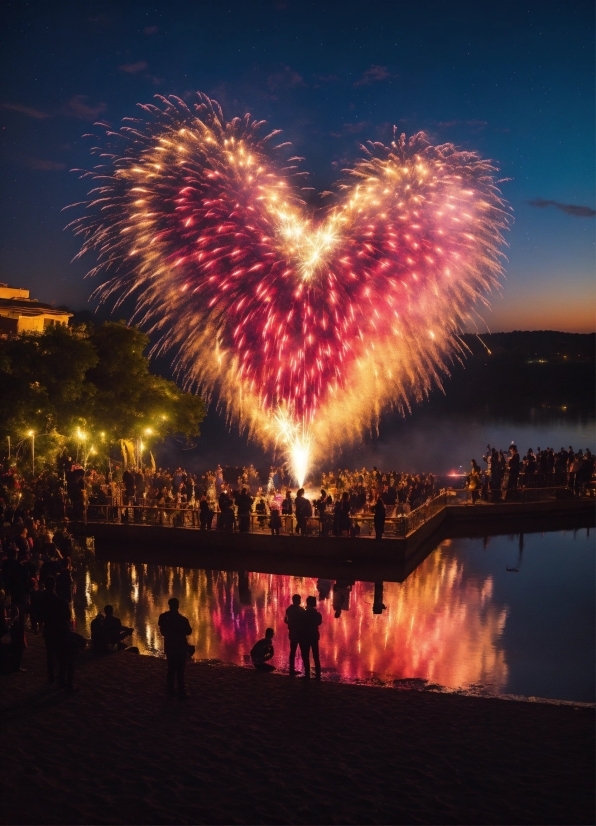 Sky, Water, Fireworks, Cloud, Pink, Entertainment