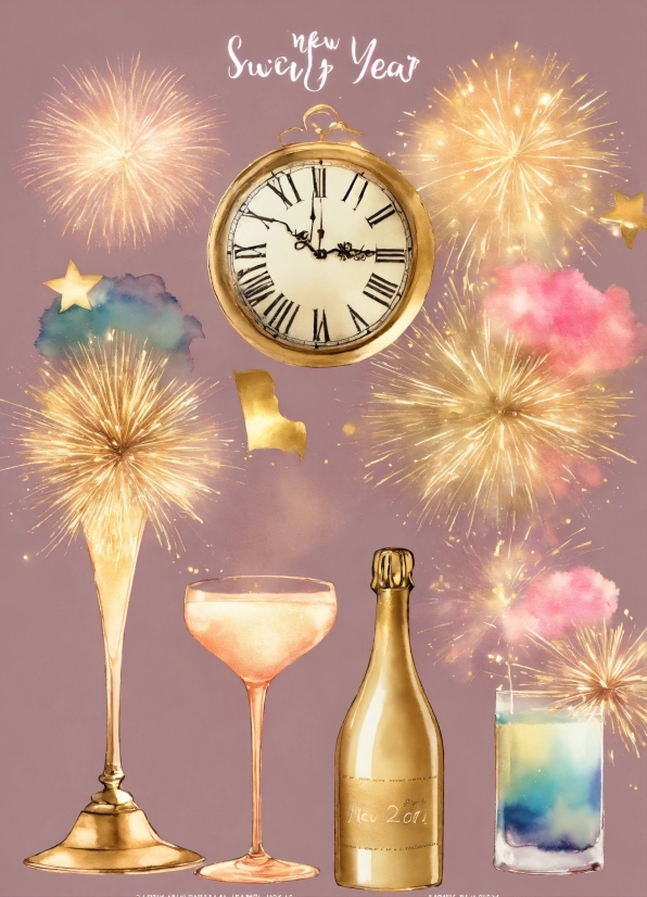 Light, Product, Liquid, Drinkware, Fireworks, Clock