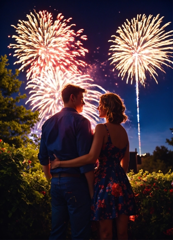 Fireworks, Sky, Photograph, Light, Nature, People In Nature