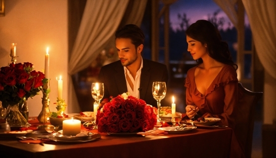 Candle, Table, Tableware, Lighting, Orange, Tie