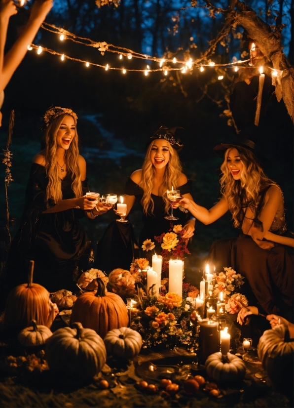 Candle, Pumpkin, Orange, Calabaza, Social Group, Squash