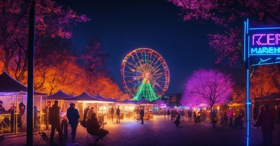 Sky, Plant, World, Purple, Nature, Ferris Wheel