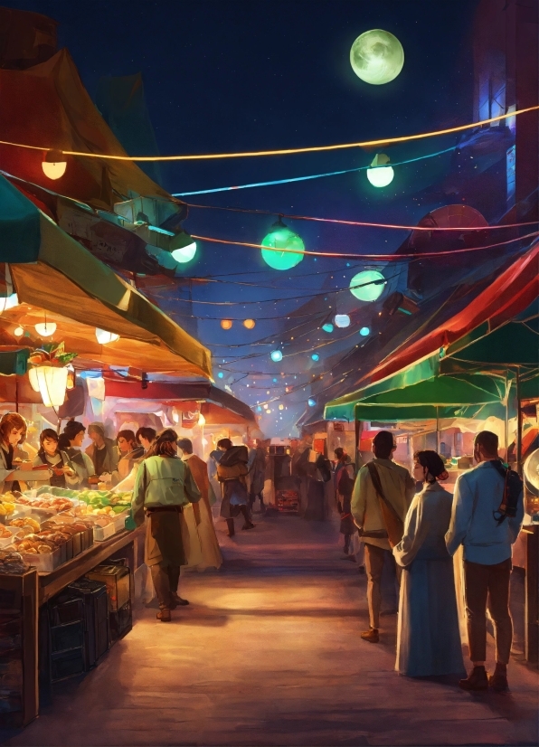 Public Space, Fun, Market, Entertainment, City, Electricity