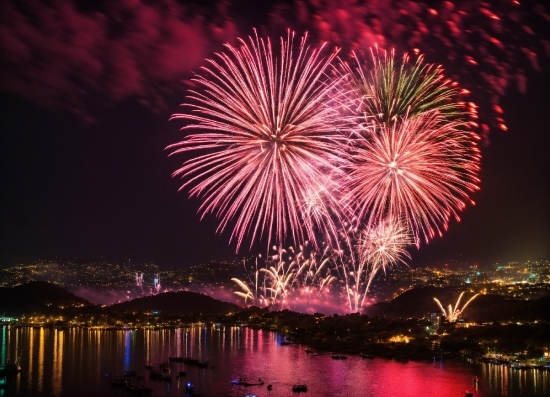 Water, Fireworks, Sky, Atmosphere, Light, Nature