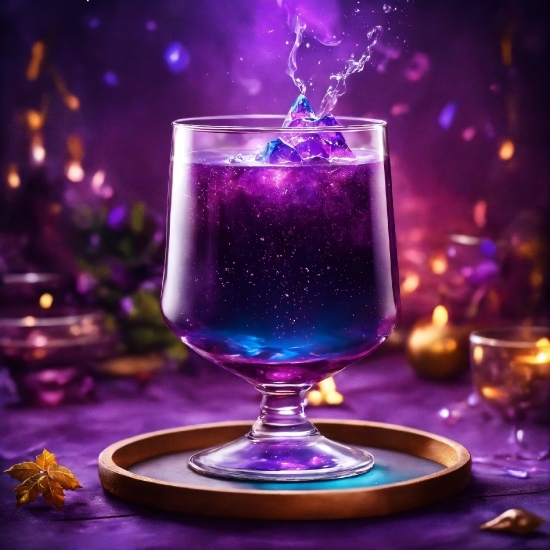 Tableware, Stemware, Drinkware, Purple, Cocktail, Light