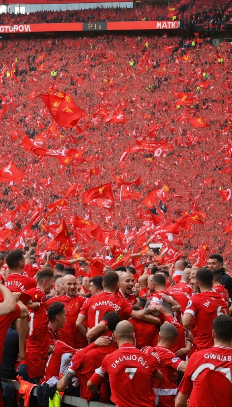 Vertebrate, Sports Jersey, Fan, Gesture, Red, Crowd