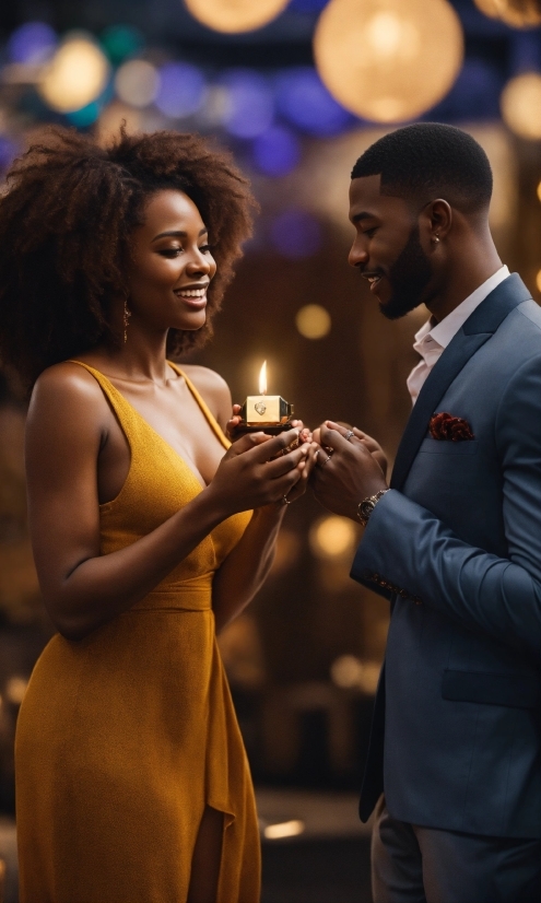 Hand, Candle, Smile, Tableware, Flash Photography, Dress