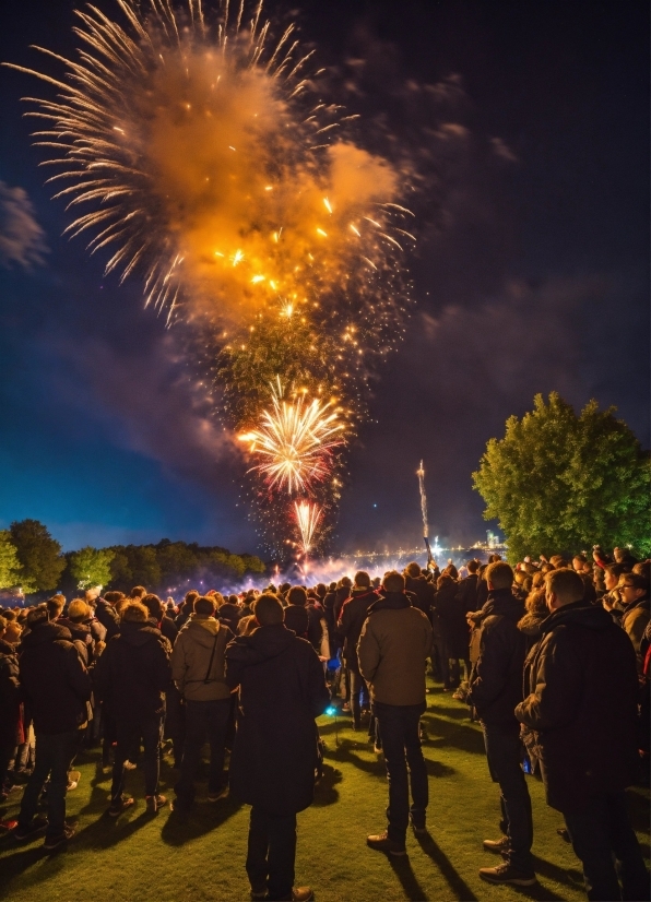 Sky, Fireworks, Light, Lighting, Entertainment, Crowd