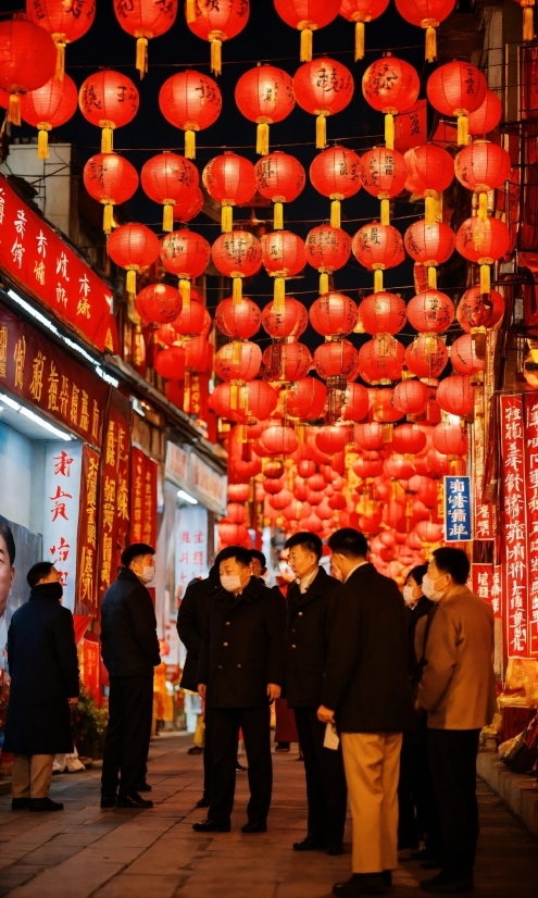 Photograph, Human, Orange, Temple, Lantern, Architecture