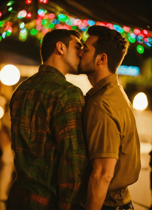 Forehead, Hairstyle, Kiss, Light, Human, Flash Photography