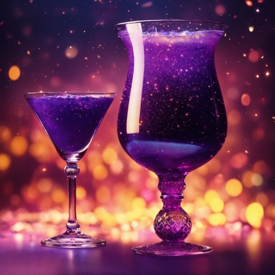 Tableware, Stemware, Drinkware, Liquid, Purple, Blue