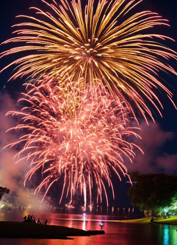 Water, Fireworks, Atmosphere, Light, Nature, Black