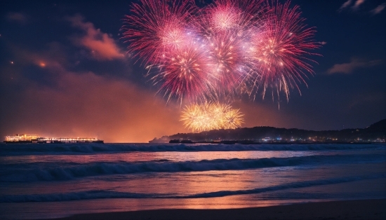 Water, Cloud, Fireworks, Atmosphere, Sky, Body Of Water