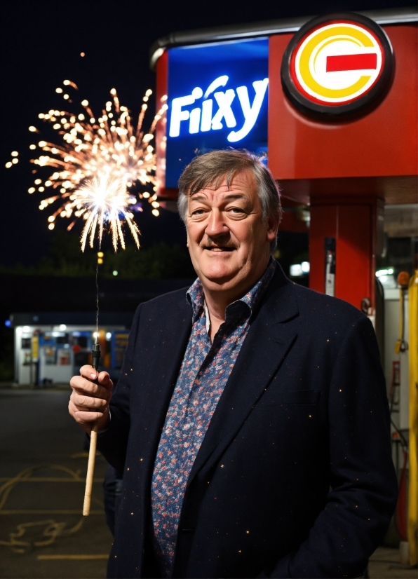 Fireworks, Smile, Coat, Blazer, Suit, Event