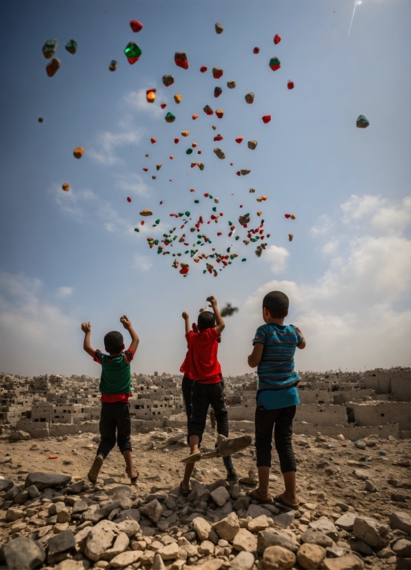 Sky, Cloud, People In Nature, Shorts, Nature, Balloon