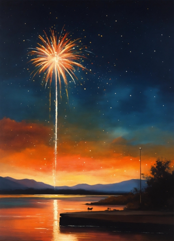 Sky, Cloud, Water, Atmosphere, Fireworks, Light