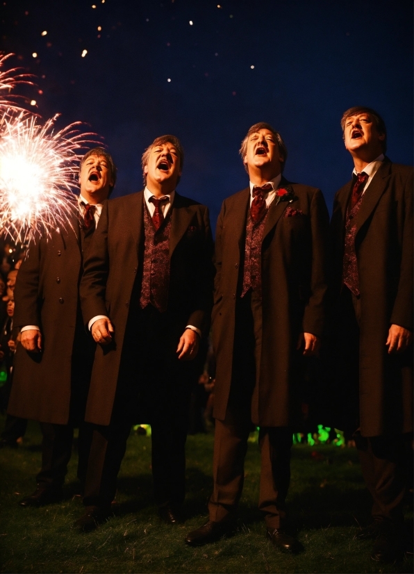 Suit Trousers, Outerwear, Fireworks, Tie, Coat, Entertainment